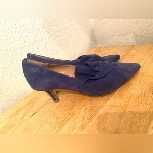 Gunmetal Blue Suede Women's Heels
